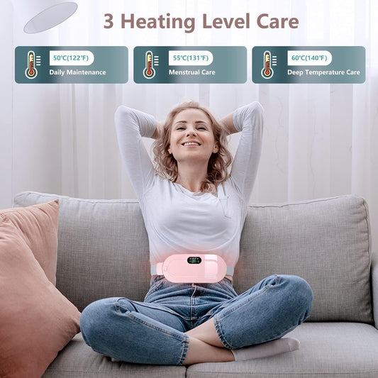Period Cramp Relief Massager & Heating Pad for Period Cramps Portable Cordless Period Pain Relief Device Menstrual Period Pain Relief