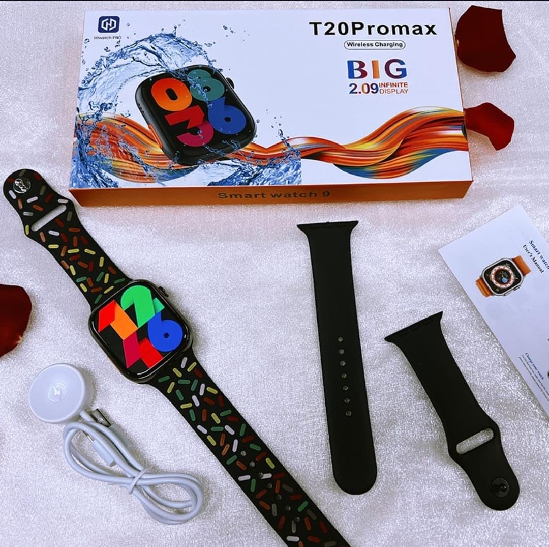 T20 Pro Max Dual Strap, HD Curved Display, BT Calling Smartwatch
