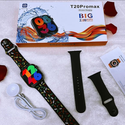 T20 Pro Max Dual Strap, HD Curved Display, BT Calling Smartwatch
